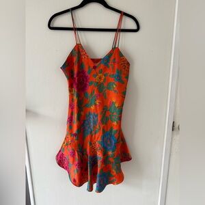 Saks Fifth Avenue Vibrant Orange Floral Slip